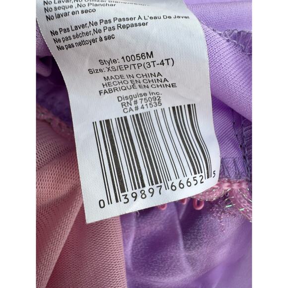Disney Princess Rapunzel Tangled Deluxe Costume Disguise Size XS 3T 4T Sparkle - Picture 4 of 6